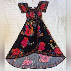 Jealous Tomato Black Floral High Low Dress